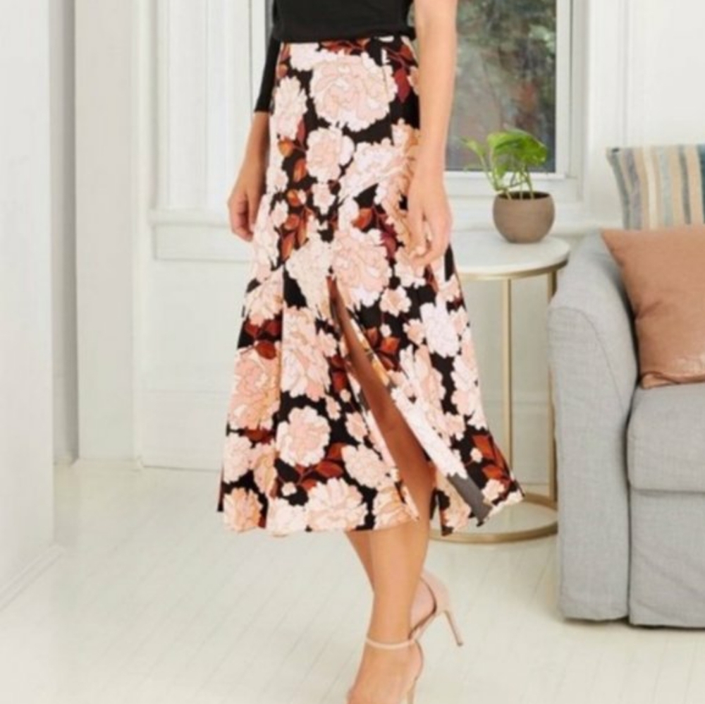 Who What Wear floral midi skirt